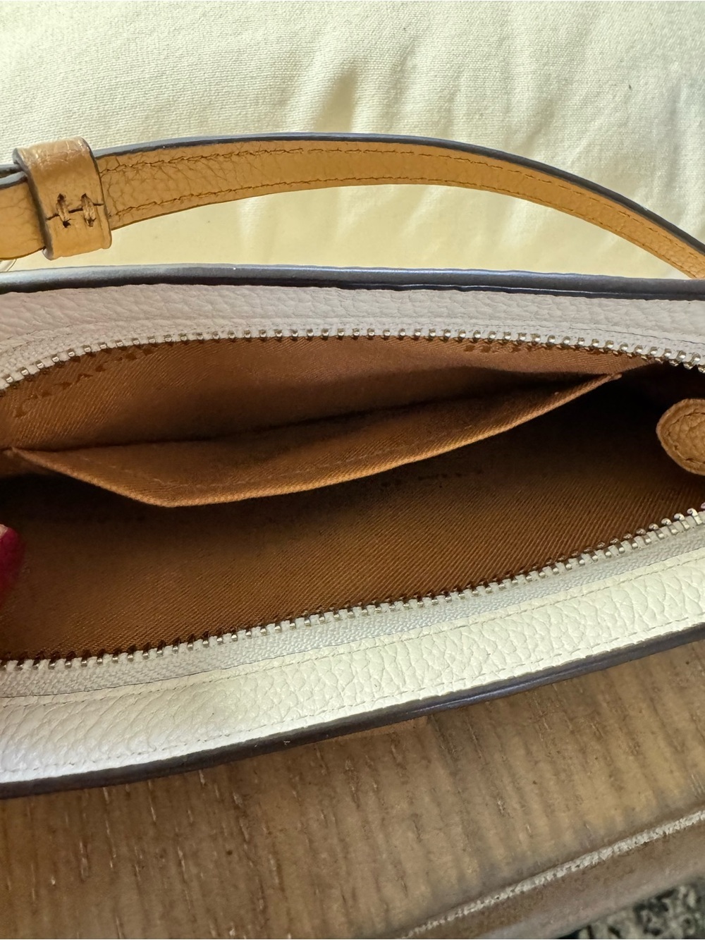 Coach NOA Pebbled Leather Crossbody Wallet - Chalk/Tan - Picture 6 of 11